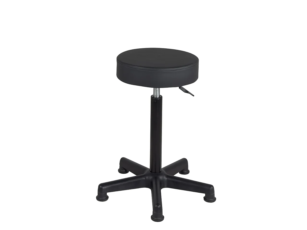 Tabouret de travail caisse comptoir simili rembourré pivotant hauteur réglable 61-81 cm YÉ+ (noir)