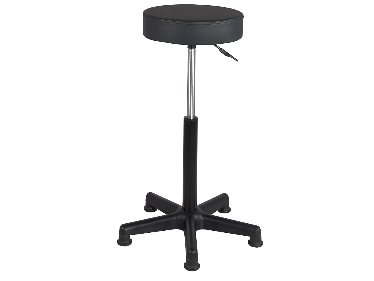 Tabouret de travail caisse comptoir simili rembourré pivotant hauteur réglable 61-81 cm YÉ+ (noir)