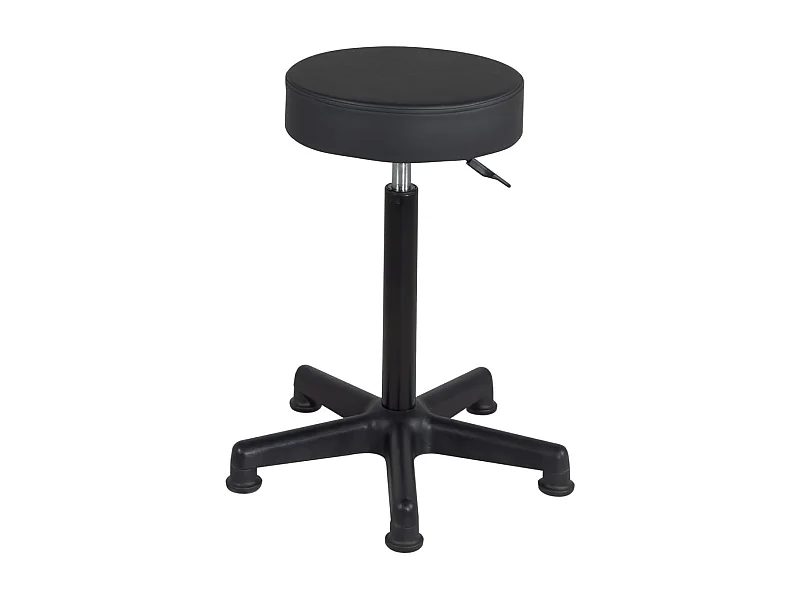 Tabouret de travail caisse comptoir simili rembourré pivotant hauteur réglable 61-81 cm YÉ+ (noir)