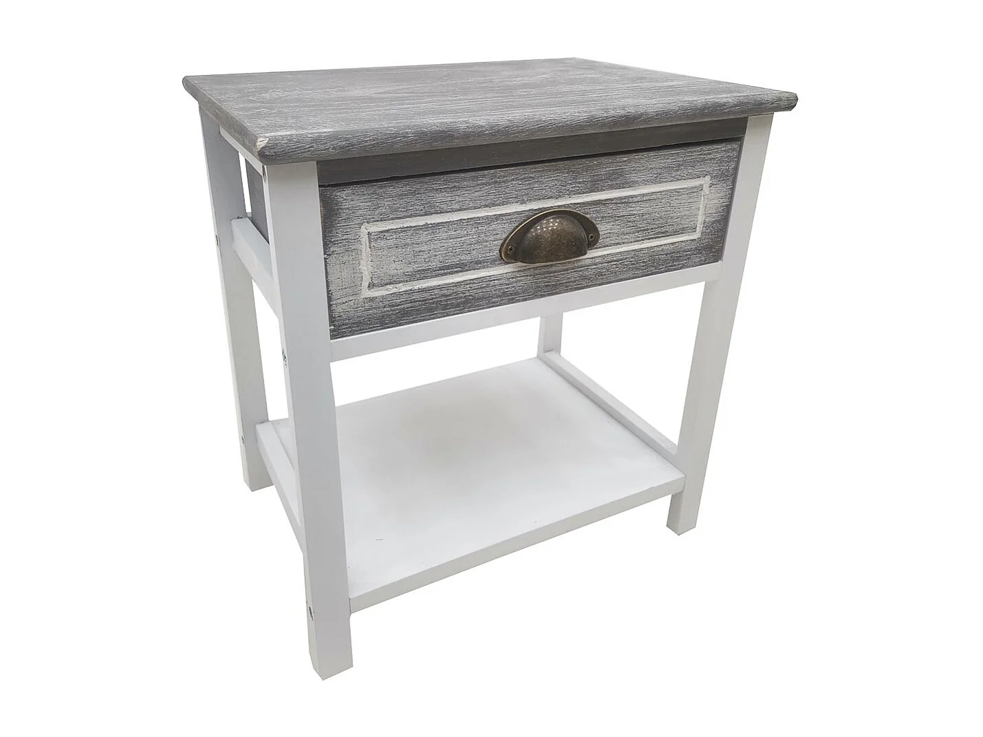 Comodino in legno bianco 40x29x42