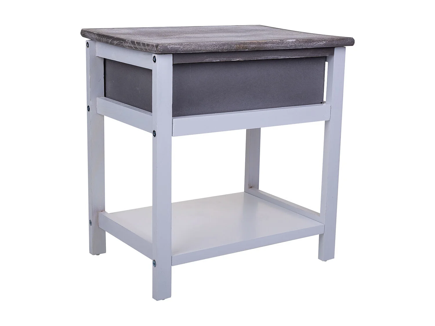 Comodino in legno bianco 40x29x42