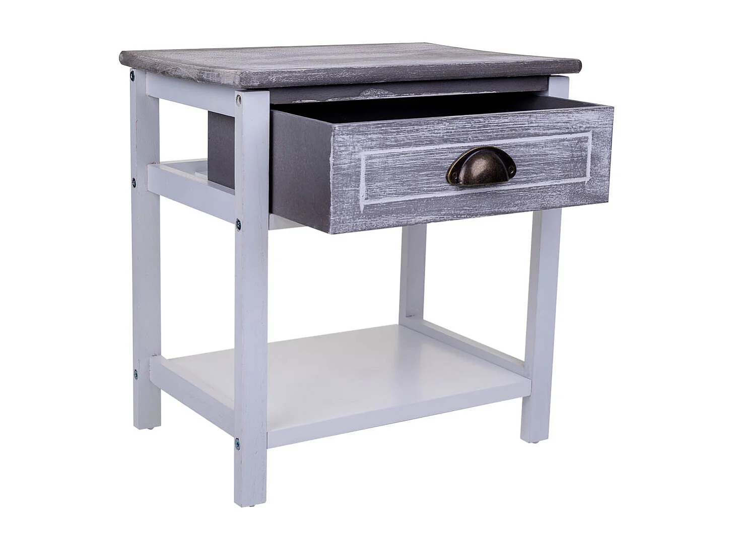 Comodino in legno bianco 40x29x42