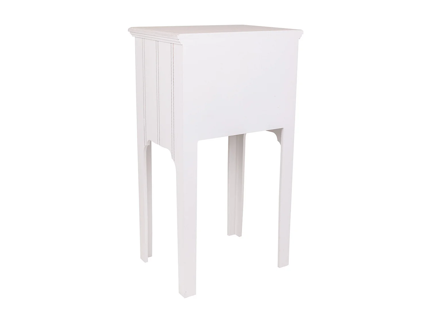 Table de chevet en bois avec 2 tiroirs blancs 38x28x69.