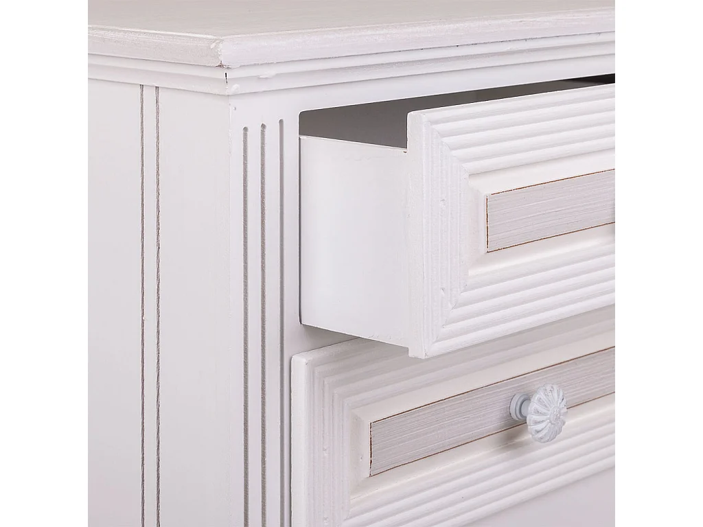 Table de chevet en bois avec 2 tiroirs blancs 38x28x69.