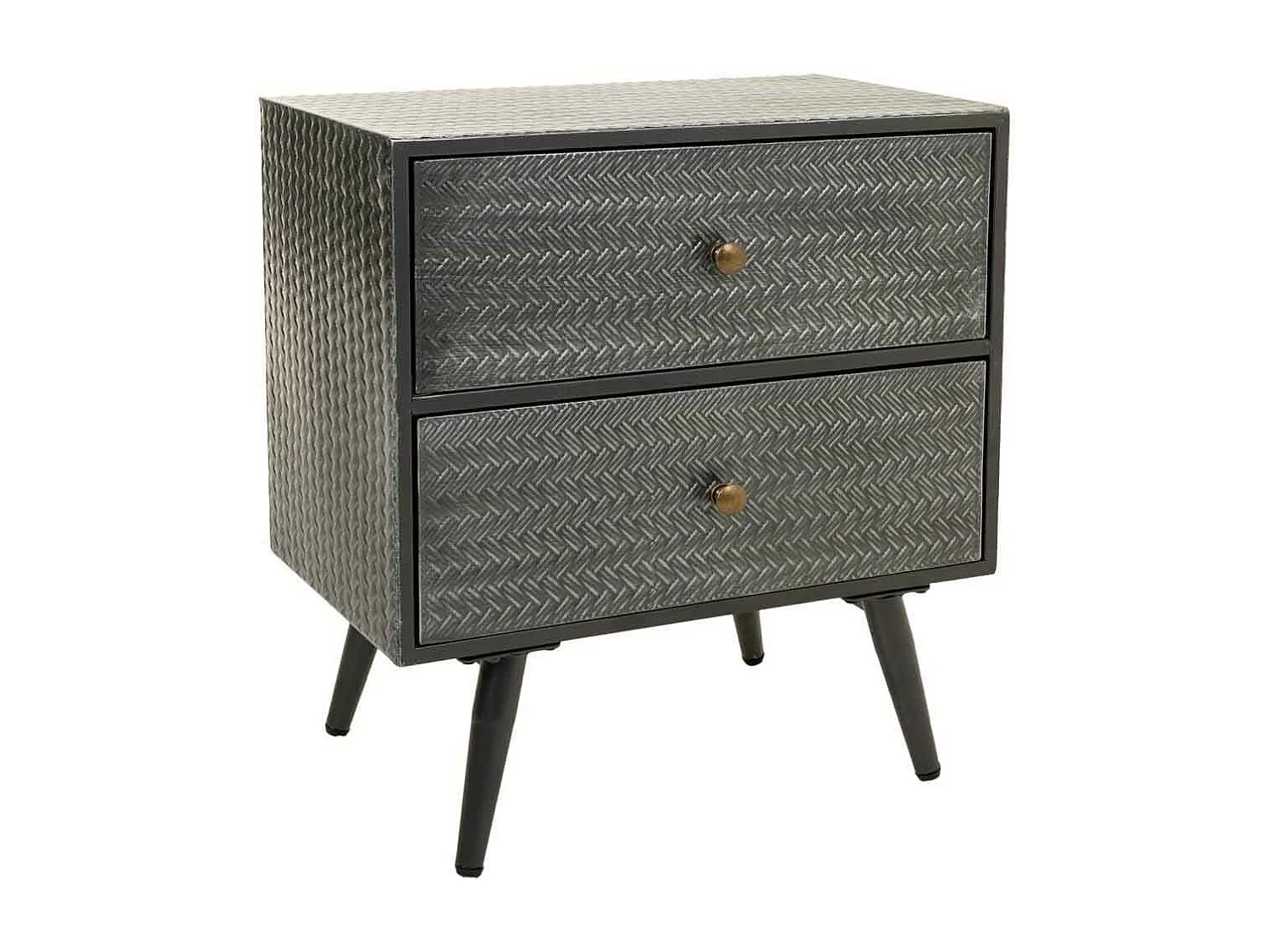 Table de chevet en métal gris 50x30x56h