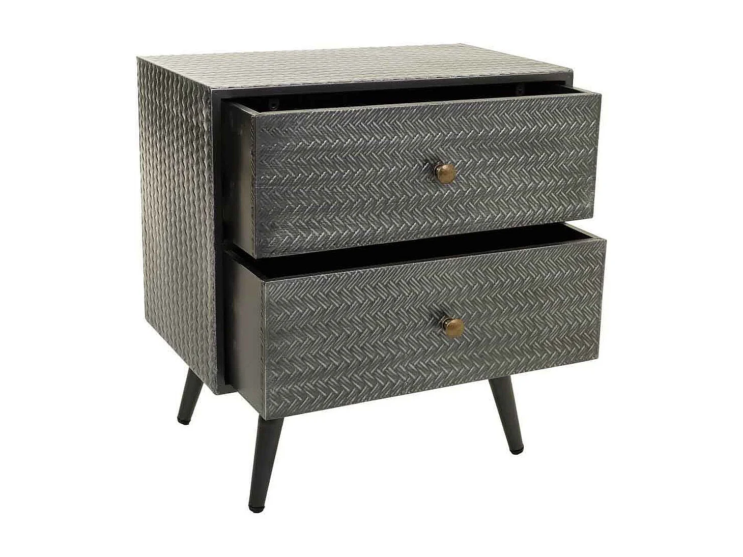 Mesita de metal gris 50x30x56