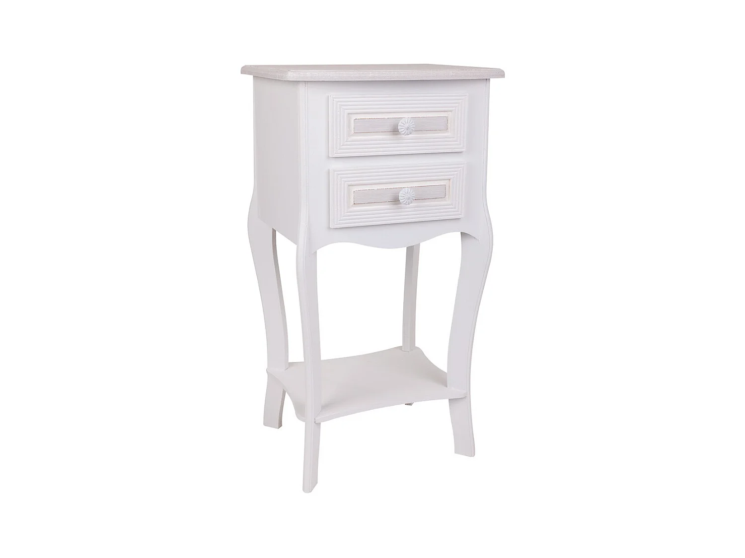 Nachttisch aus Holz mit 3 Schubladen weiß 41x33,5x68.