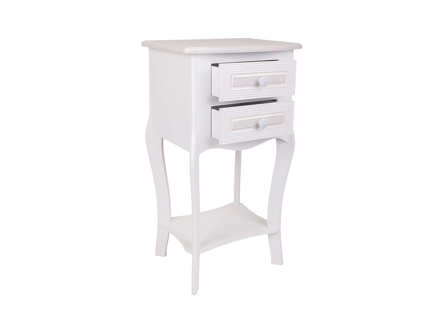 Nachttisch aus Holz mit 3 Schubladen weiß 41x33,5x68.