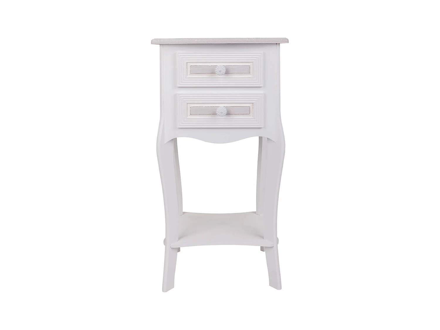 Nachttisch aus Holz mit 3 Schubladen weiß 41x33,5x68.