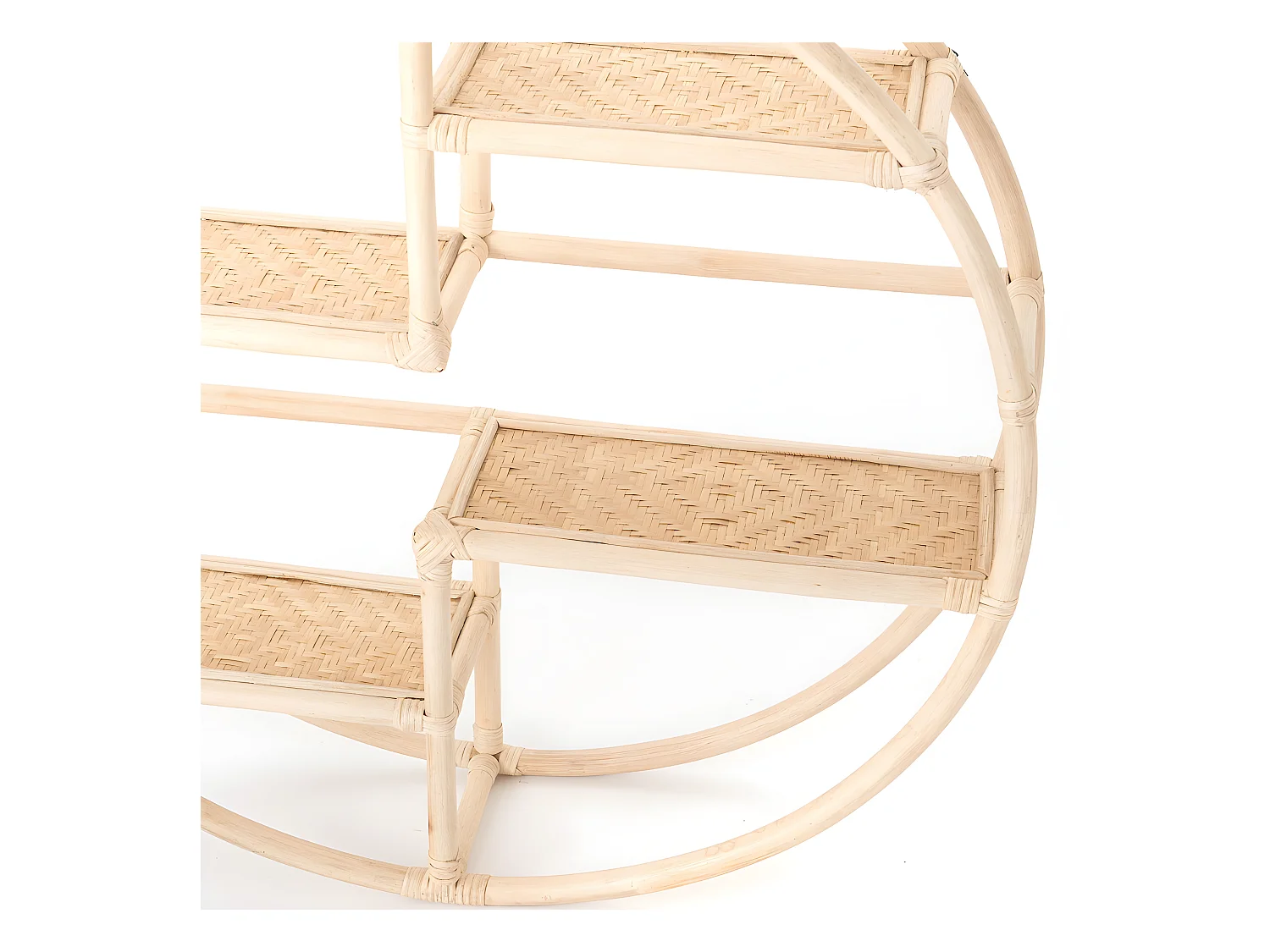 Étagère ronde en rotin et bambou 90 cm