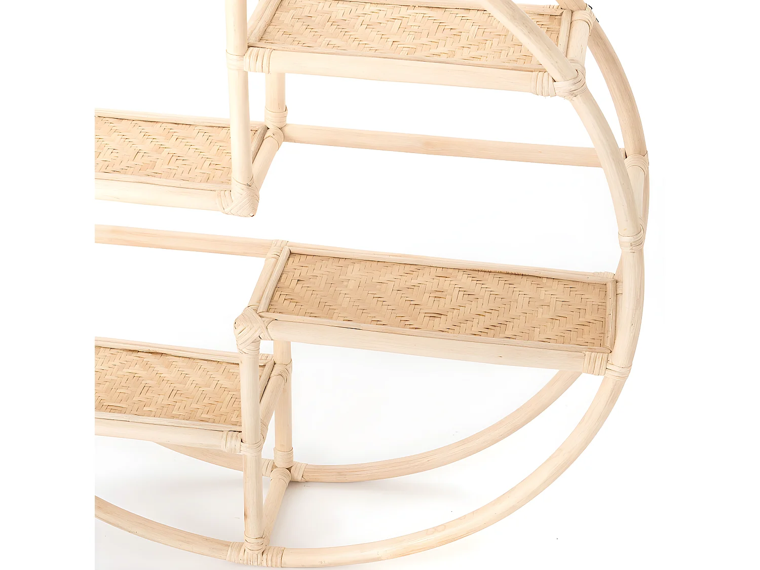 Étagère ronde en rotin et bambou 90 cm