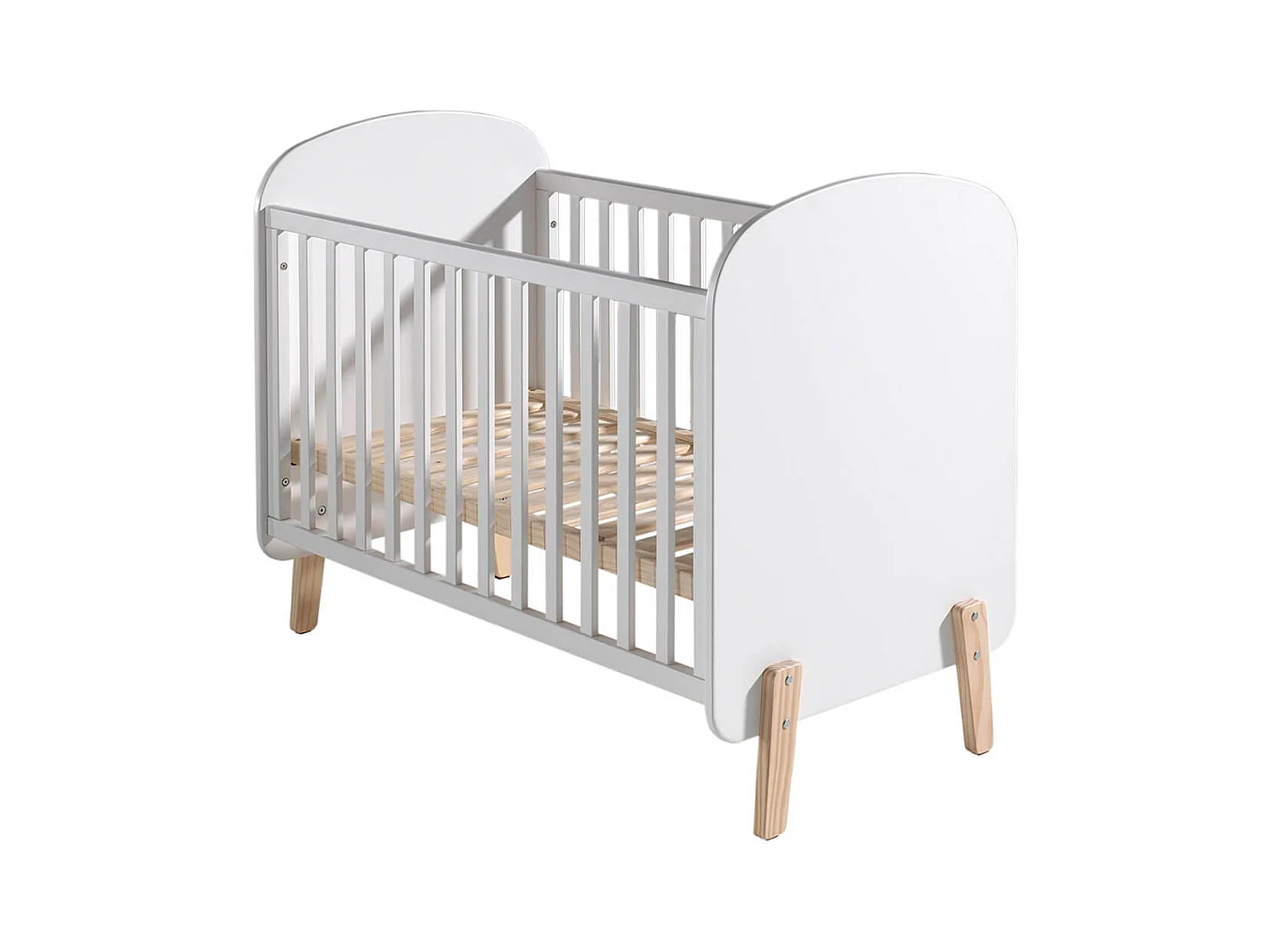 BODHI WHITE - Lit Bébé 60x120cm + Pack Commode