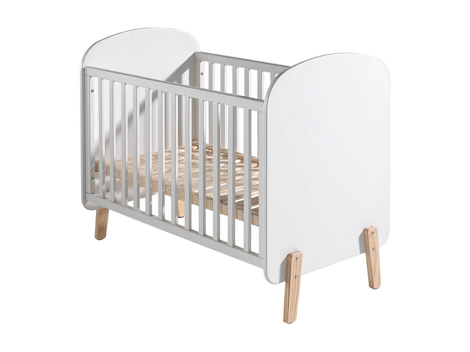 BODHI WHITE - Lit Bébé 60x120cm + Pack Commode