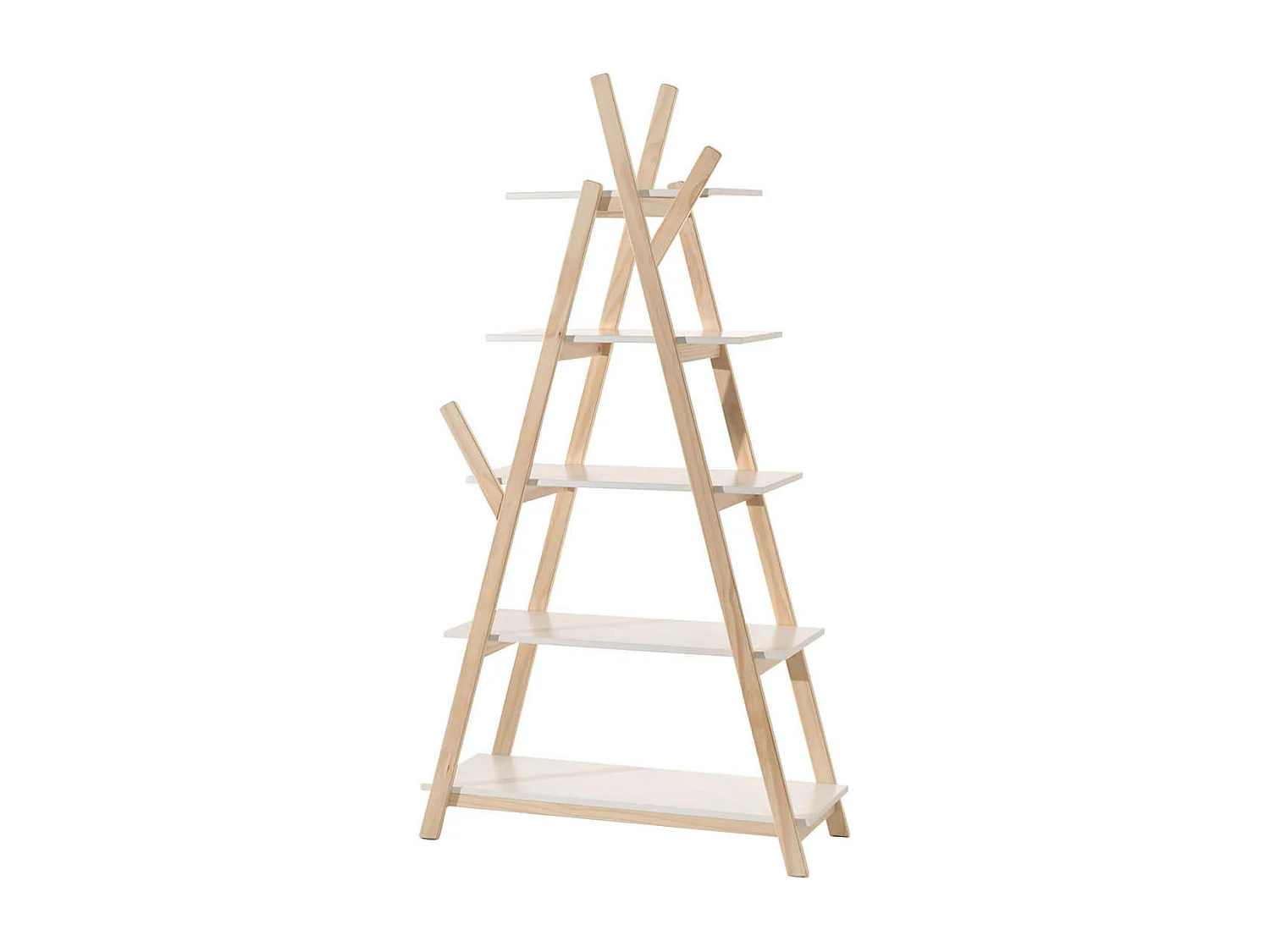 BODHI WHITE - Lit Bébé 60x120cm + Pack Commode + Armoire 2P + Etagère