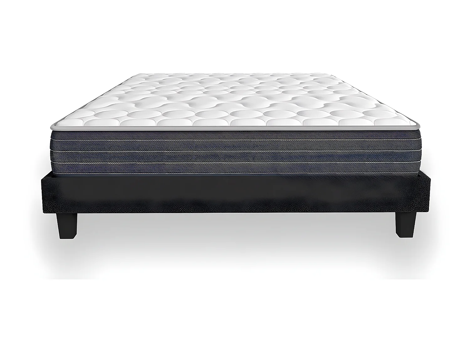 Ensemble matelas mémoire + sommier 90x190 Memo HR Hbedding - Mousse ergo, mousse HR 35kg et mousse effet mémoire de forme