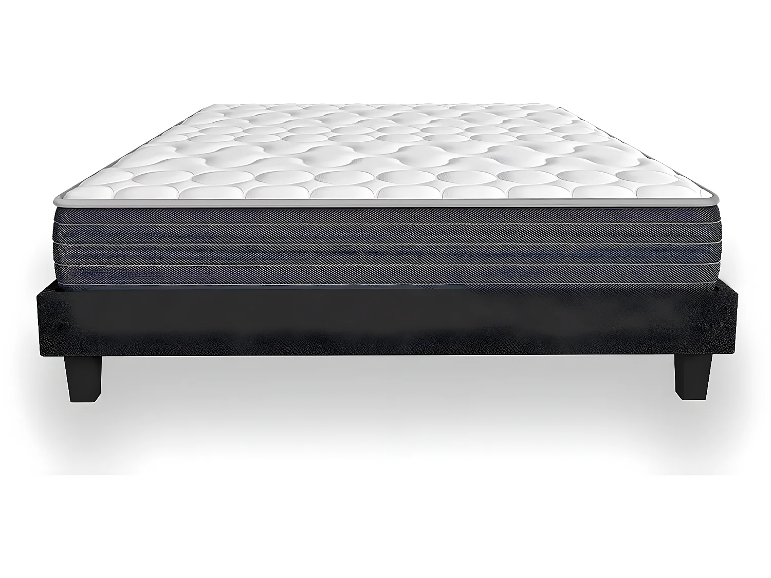 Ensemble matelas mémoire + sommier 90x190 Memo HR Hbedding - Mousse ergo, mousse HR 35kg et mousse effet mémoire de forme