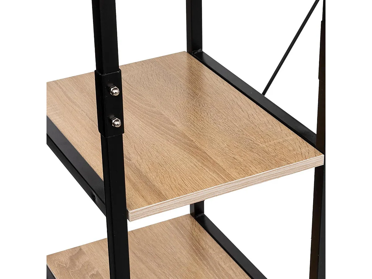 Aliaj Open Dresser Room 5 Prateleiras 1 Bar Carvalho Preto Claro 100x169 cm