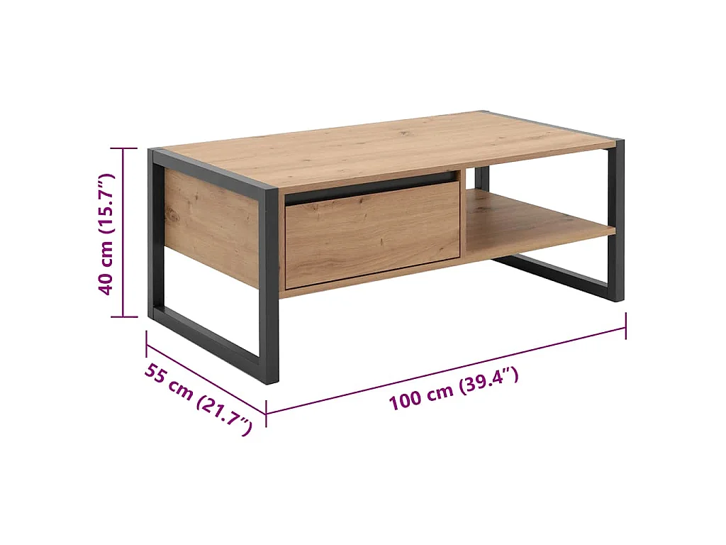 Table Basse avec Tiroir L100 cm - DENVER