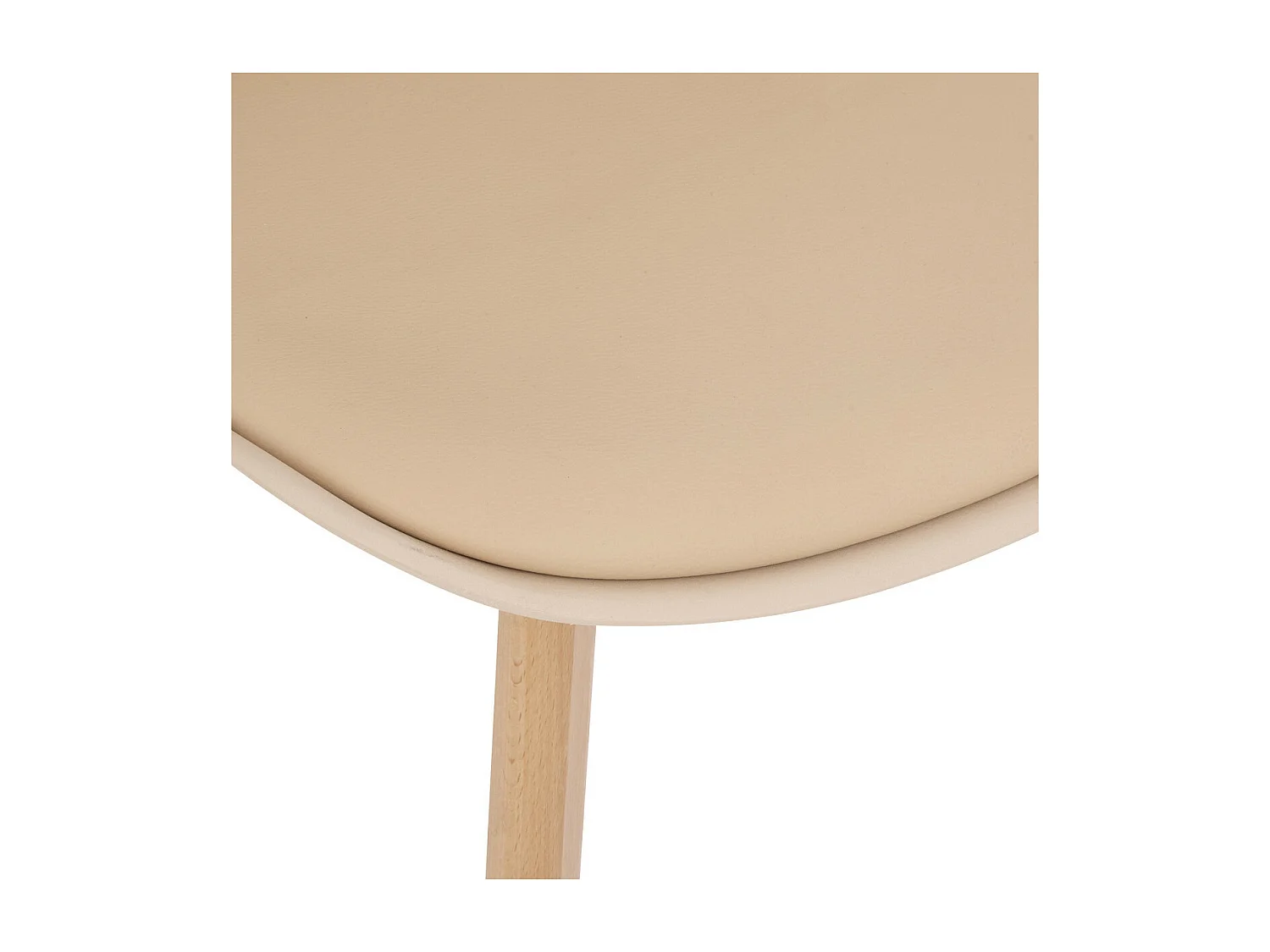 Chaise de table Assise Beige et Pieds en Bois de Hêtre