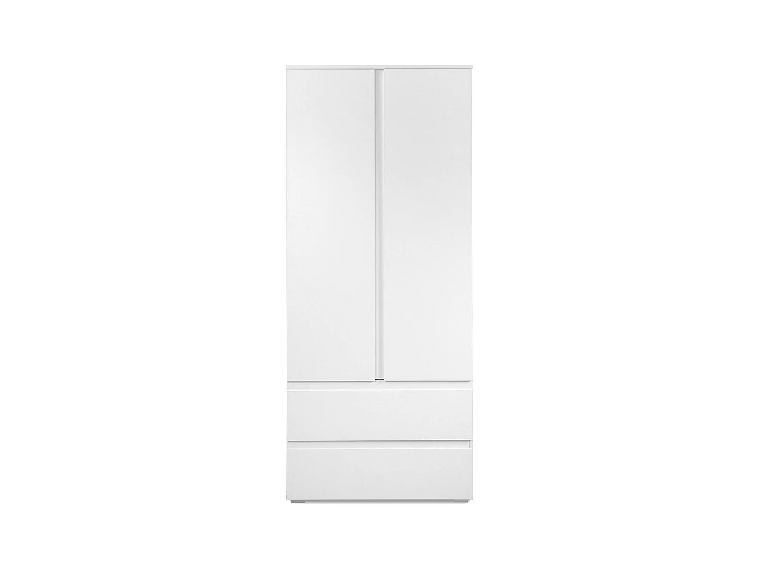 Armoire 2 portes 2 tiroirs blanc- L80 x H191 x P55 cm