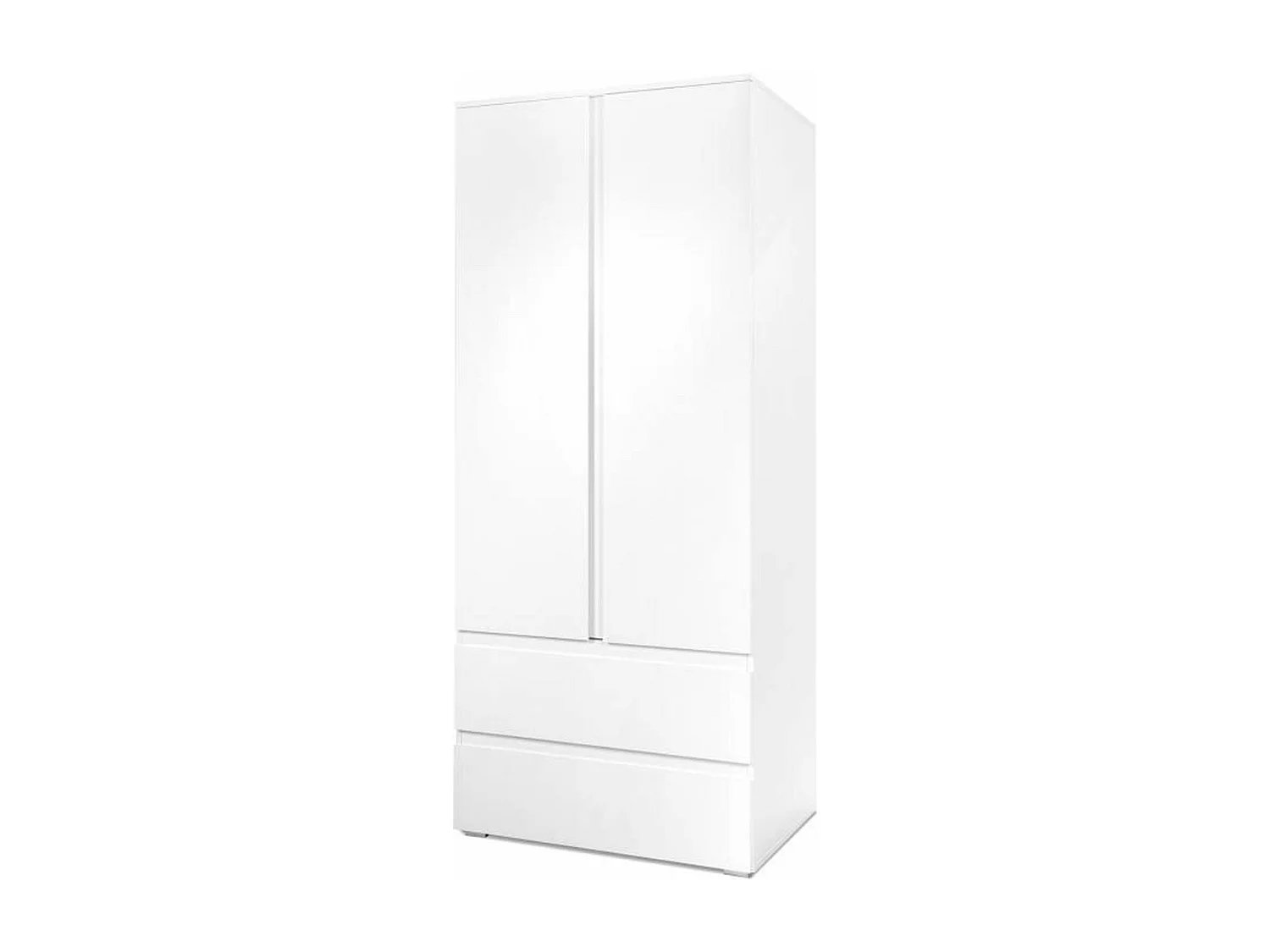Armario 2 puertas 2 cajones blancos - 80 x 191 x 55 cm