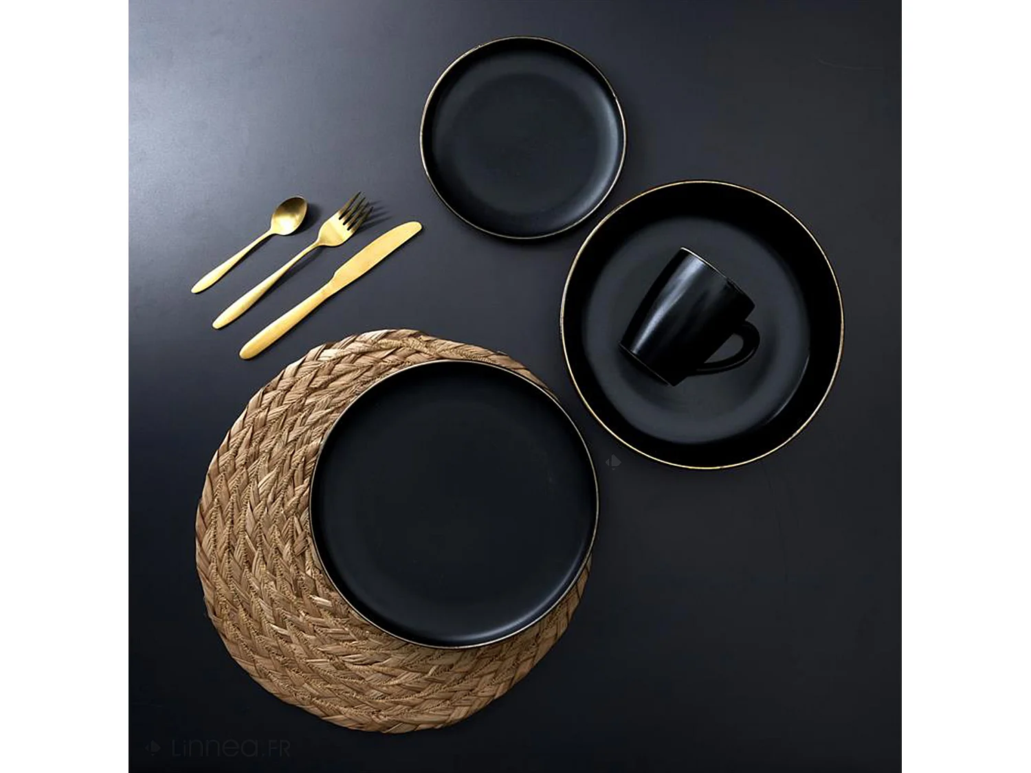 Lot de 6 assiettes creuses MOSCOU noir