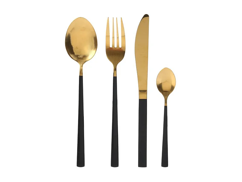 Ménagère 16 couverts GALO noir et doré