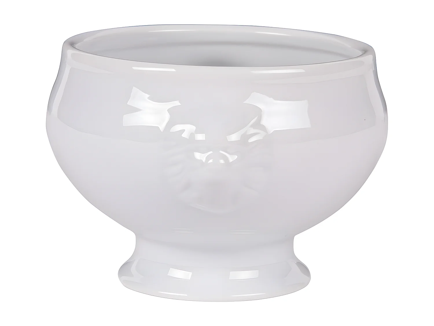 Bol tête de lion 40 cl en porcelaine blanche (lot de 6)
