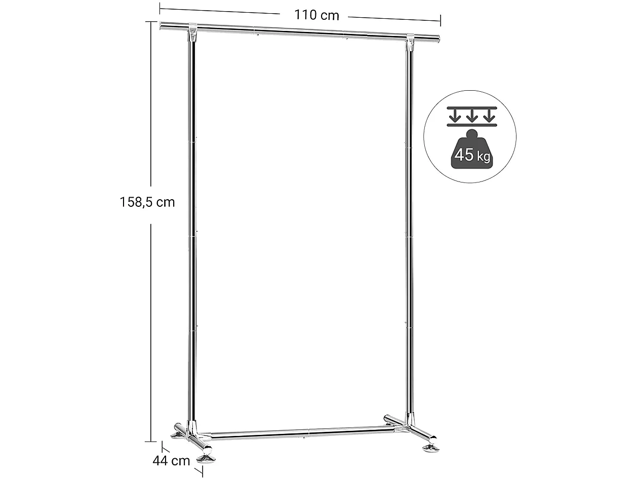 Portant à Vêtements barre 110 x 44 x 158.5 cm 12_0000833