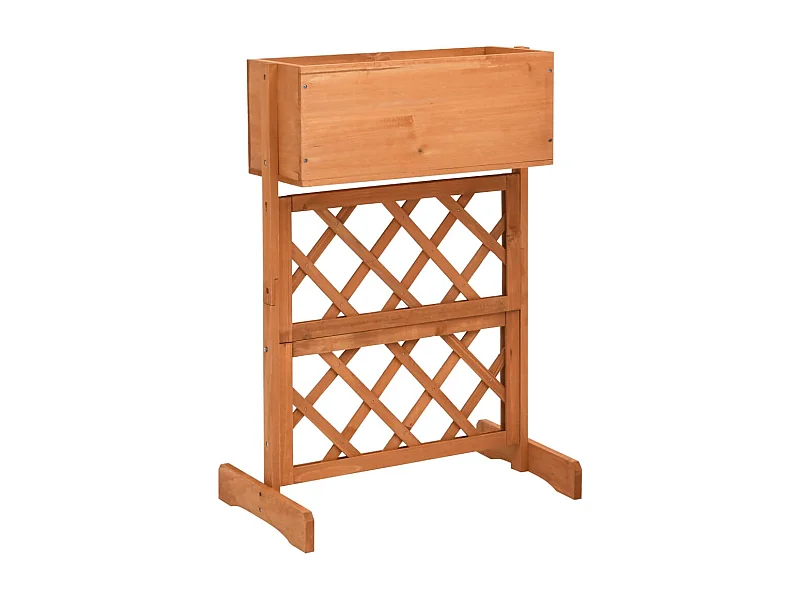 Jardinière à treillis de bois marron 45 x 30 x 74 cm 02_0000877