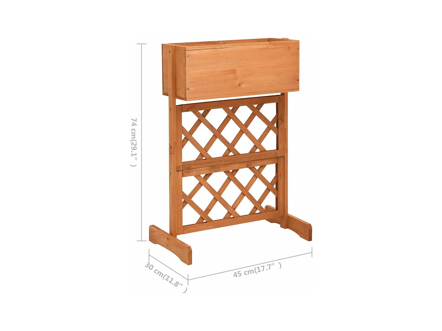 Fioriera da giardino a traliccio 45 x 30 x 74 cm in legno di abete 02_0000877