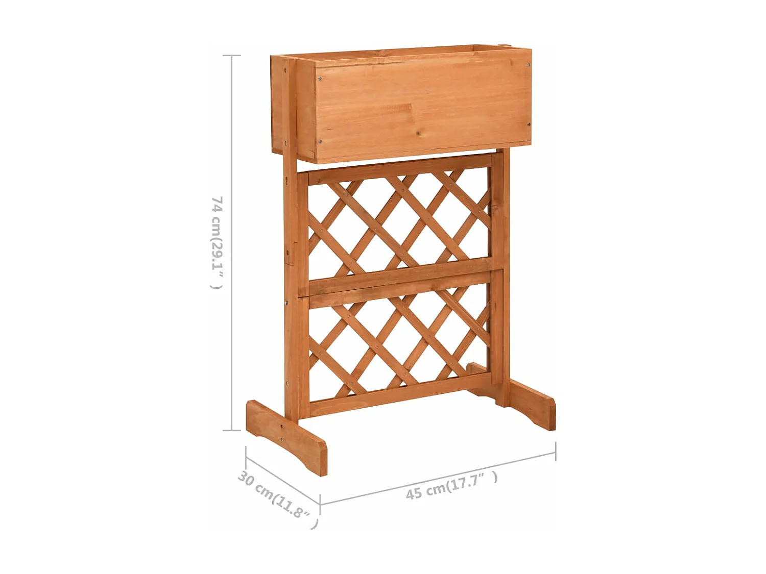 Plantador de treliça de jardim 45 x 30 x 74 cm madeira de abeto 02_0000877