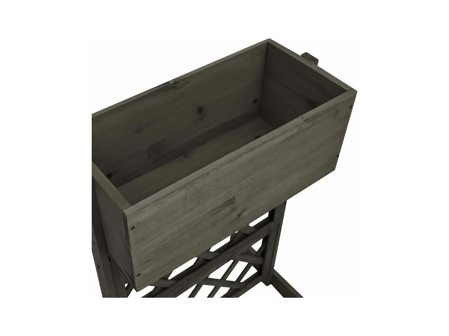 Jardinera enrejada de jardín gris 45 x 30 x 74 cm madera de abeto 02_0000874