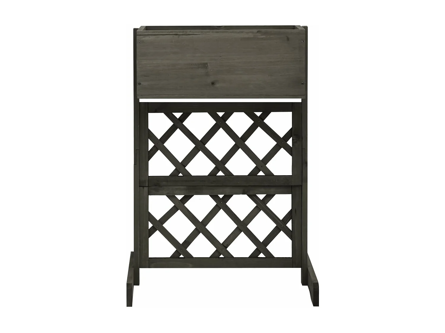 Fioriera da giardino a traliccio grigia 45 x 30 x 74 cm in legno di abete 02_0000874