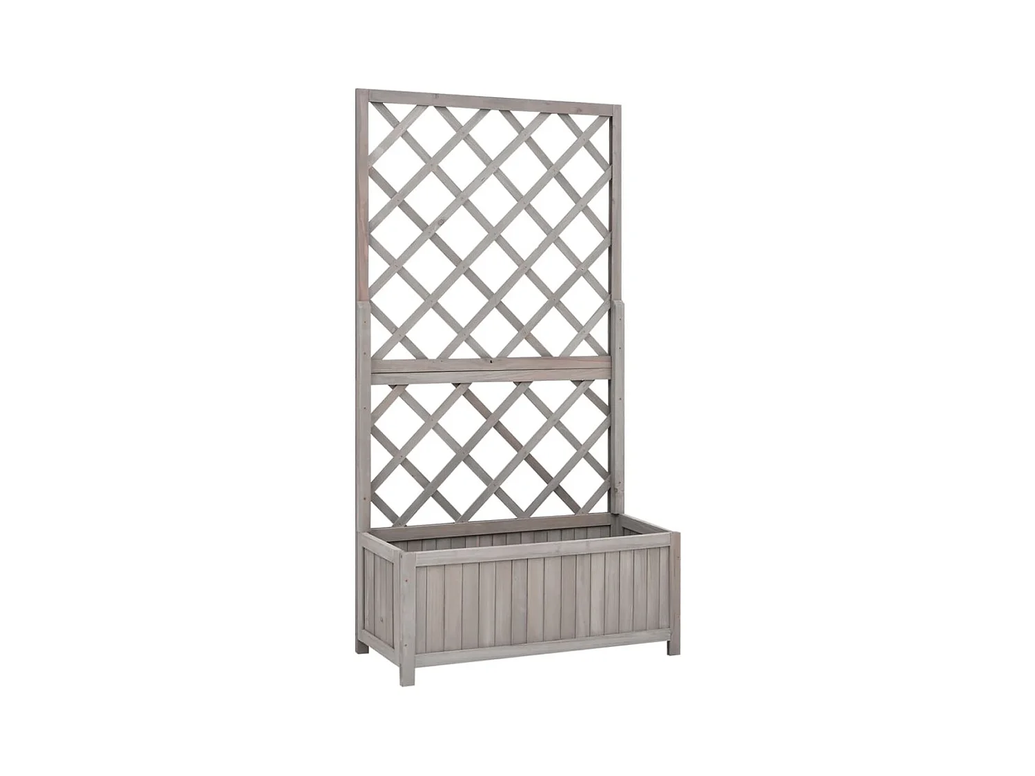 Jardinera enrejada de jardín 70 x 30 x 135 cm madera de abeto gris 02_0000876