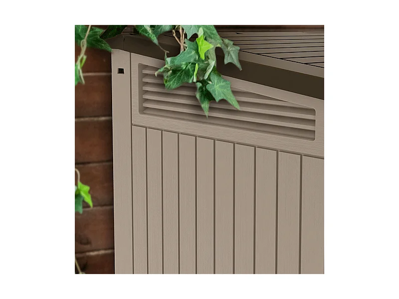 Coffre jardin en résine "Caracas" - 880L - 132 x 71.5 x 113.5 cm - Beige