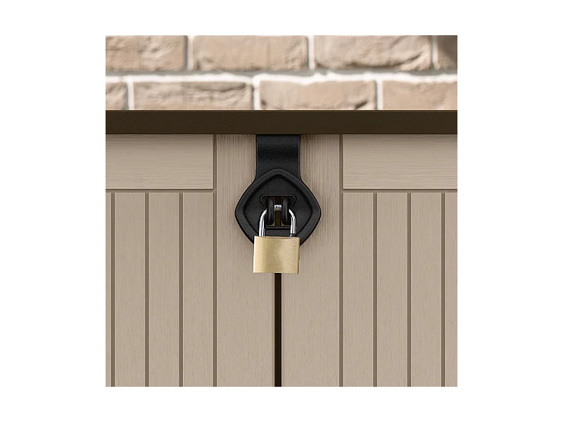 Coffre jardin en résine "Caracas" - 880L - 132 x 71.5 x 113.5 cm - Beige