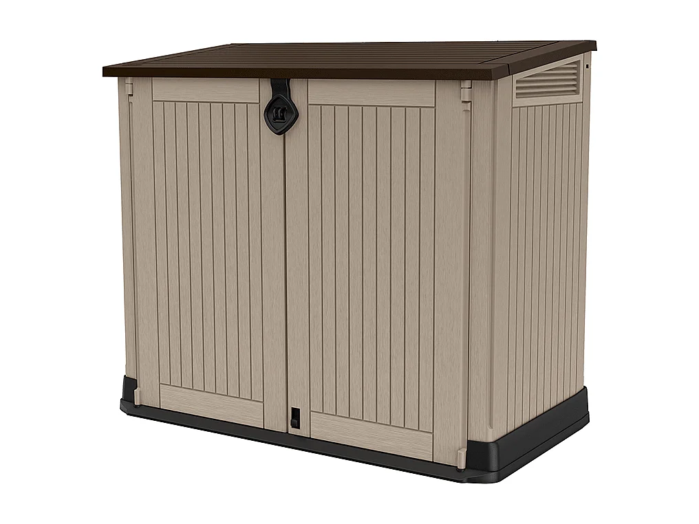 Coffre jardin en résine "Caracas" - 880L - 132 x 71.5 x 113.5 cm - Beige