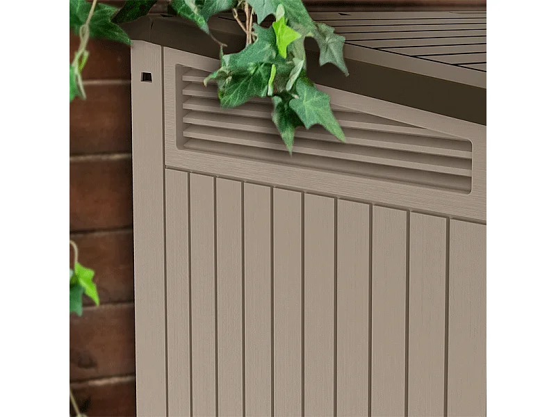 Coffre jardin en résine "Caracas" - 880L - 132 x 71.5 x 113.5 cm - Beige