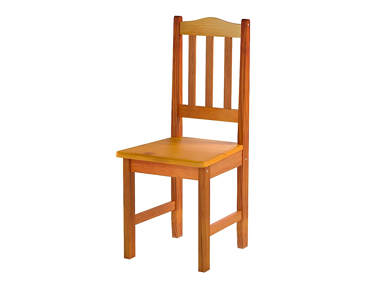 Lot de 2 chaises de salle à manger en pin massif coloris Miel - Longueur 42 x Profondeur 45 x Hauteur 100 cm