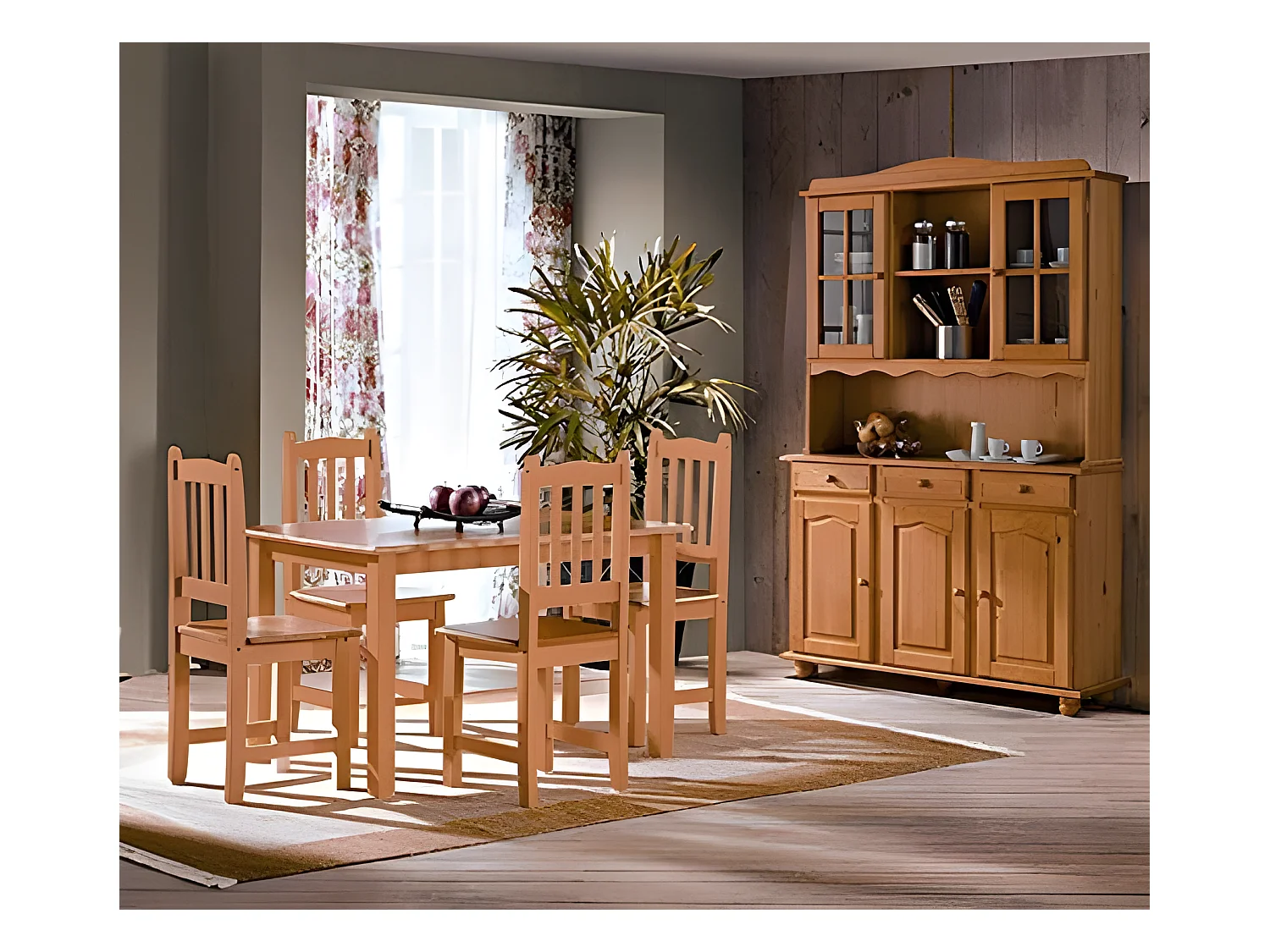 Lot de 2 chaises de salle à manger en pin massif coloris Miel - Longueur 42 x Profondeur 45 x Hauteur 100 cm