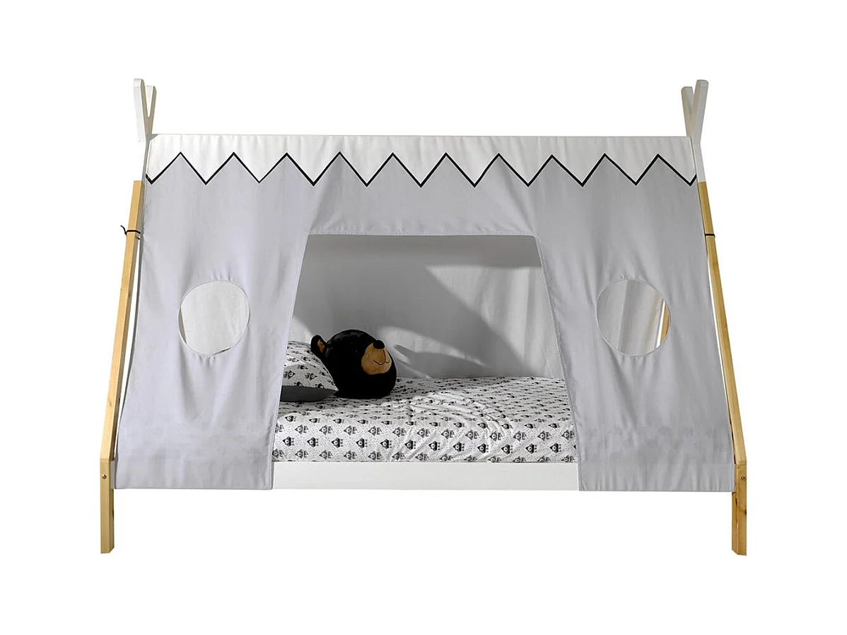 FLITT - Lit 90x200cm Forme Tipi avec Toile