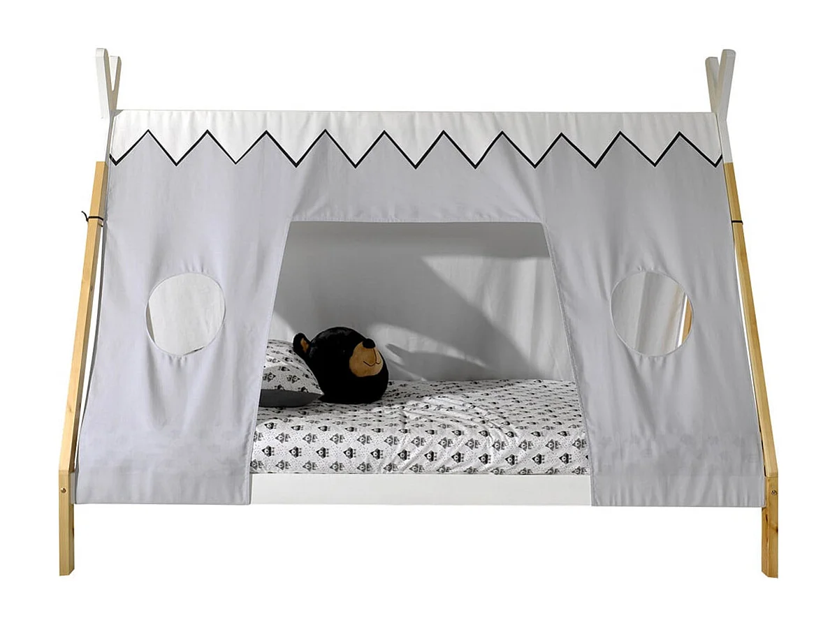 FLITT - Lit 90x200cm Forme Tipi avec Toile