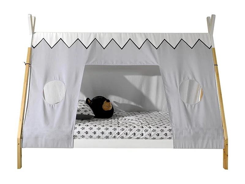 FLITT - Lit 90x200cm Forme Tipi avec Toile