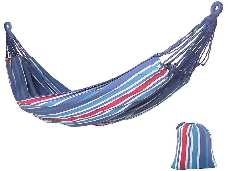 Hamaca de jardín "Dallas" de lona de algodón resistente - 3,6 m - Azul