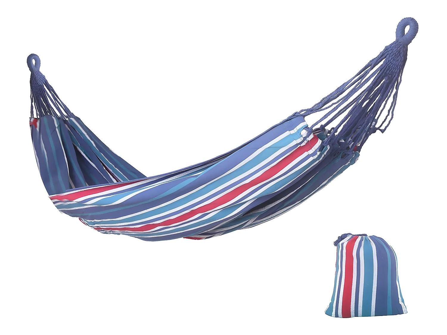 Hamaca de jardín "Dallas" de lona de algodón resistente - 3,6 m - Azul