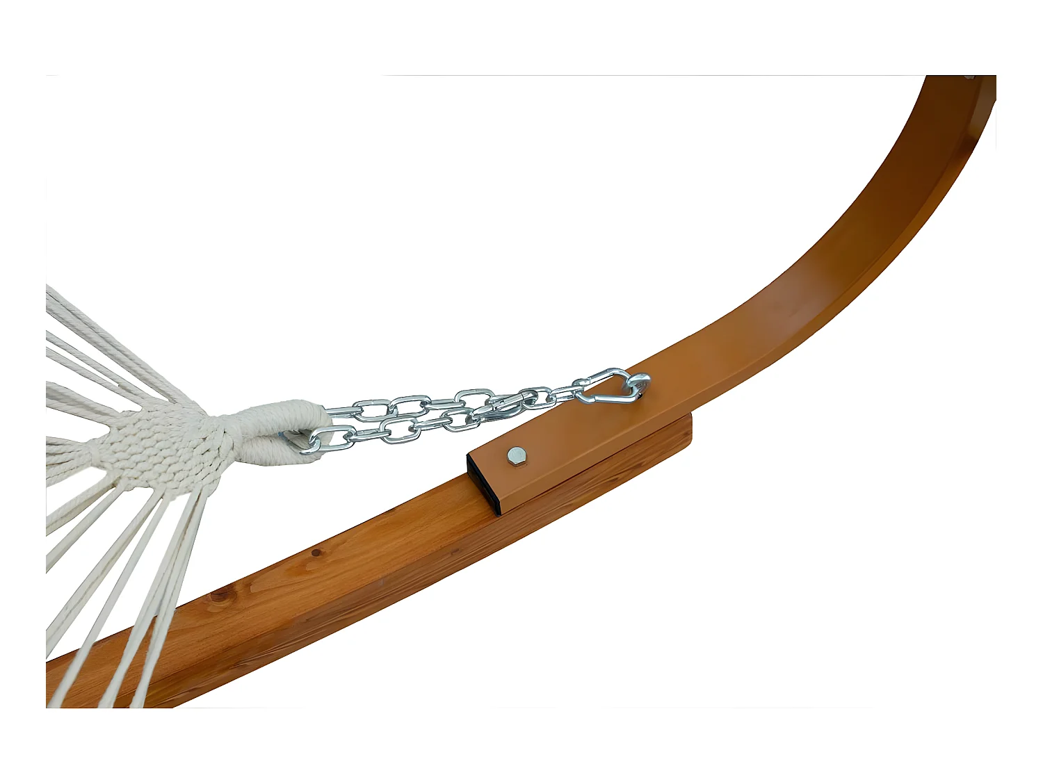 Hamaca de madera "Dallas XL" con toldo y tela de algodón - Ecru