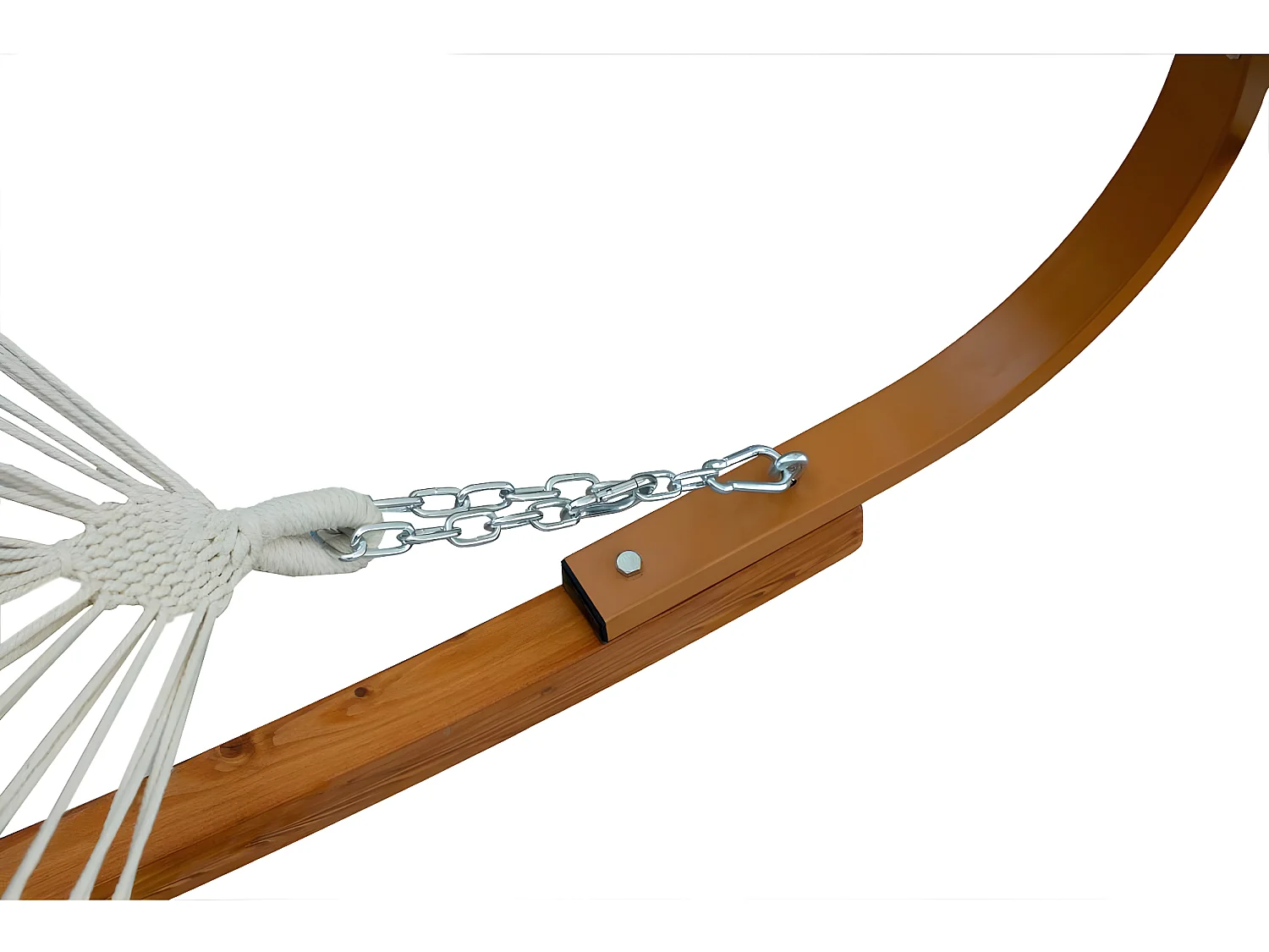 Hamaca de madera "Dallas XL" con toldo y tela de algodón - Ecru