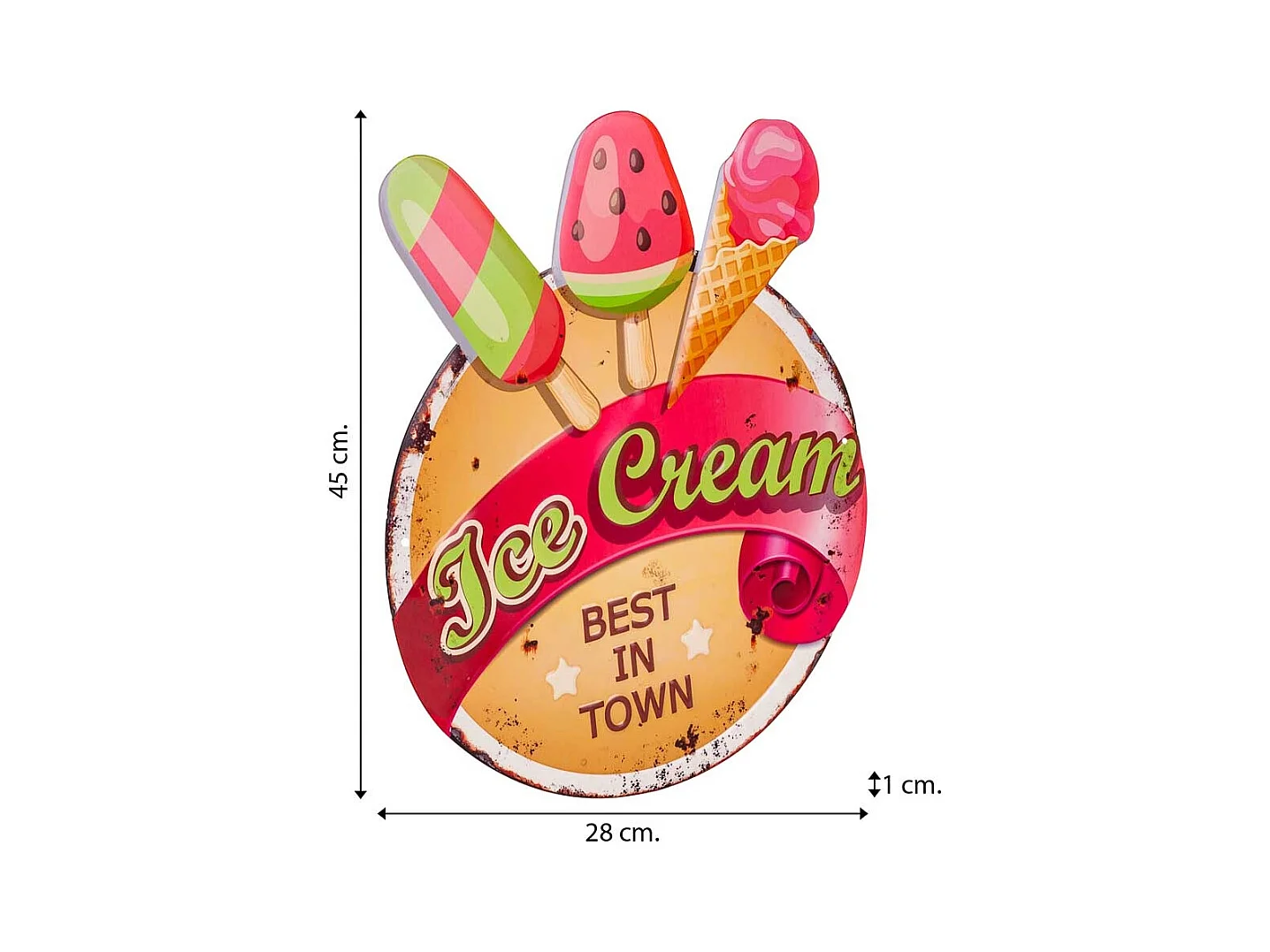 Rote Metallplatte 38x45x1h cm