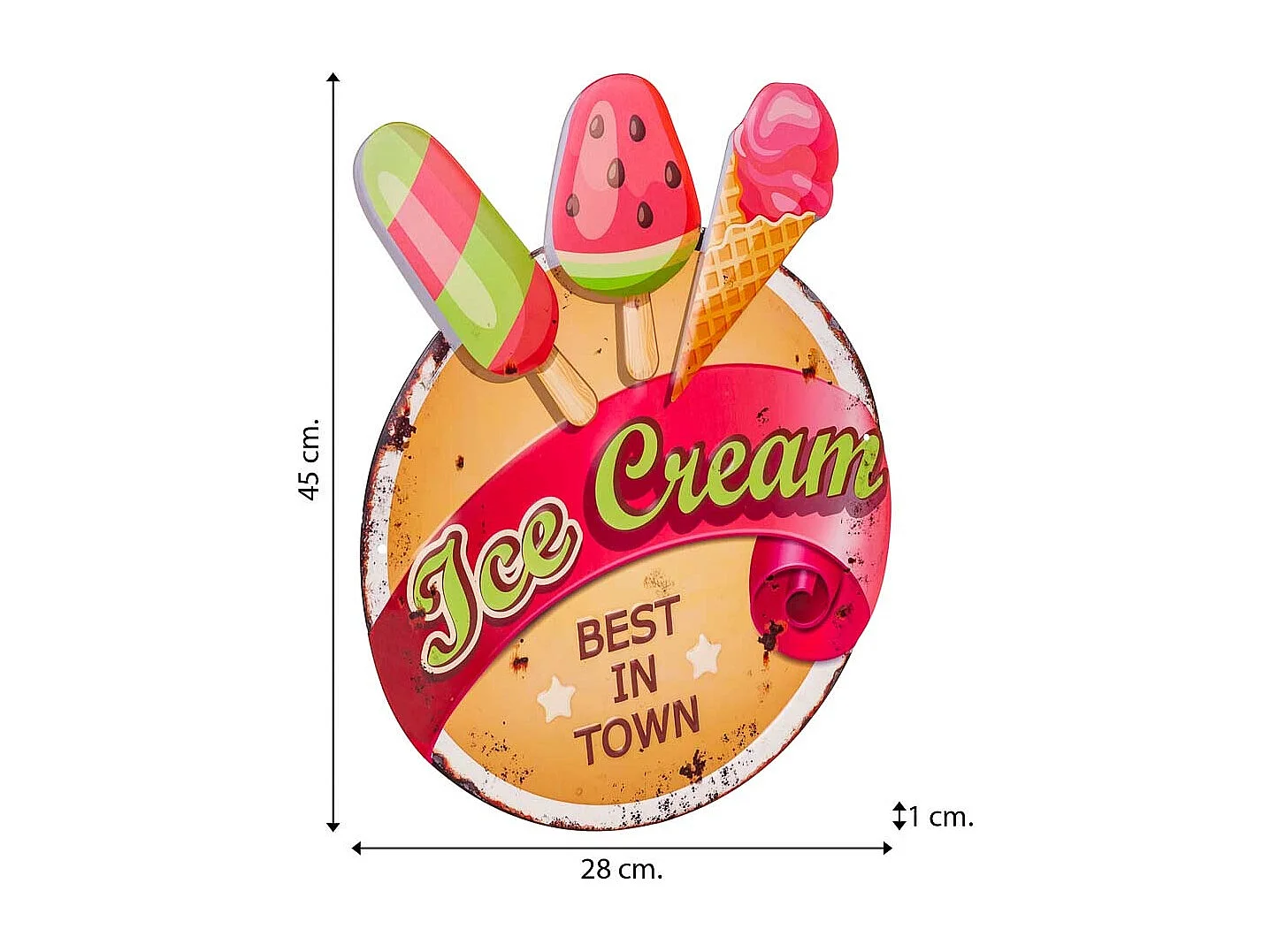 Placa de metal vermelha 38x45x1